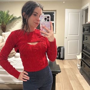 Two piece sweater tank in red xxs Abercrombie